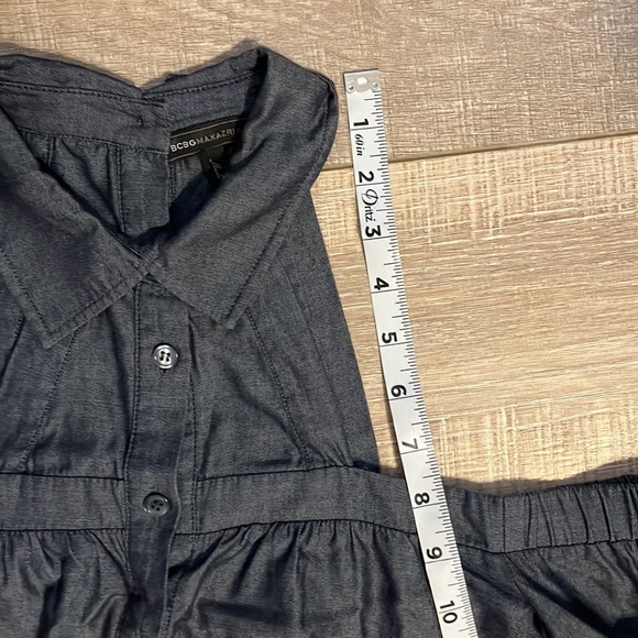 BCBGMAXAZRIA cold shoulder long sleeve button up dress dark blue XS - Picture 10 of 15